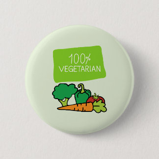 100% Vegetarier und stolz darauf Button