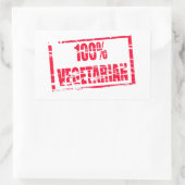 100% vegetarisch rechteckiger aufkleber (Tasche)