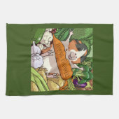 100% Veggie Happy Guinea Schweinefleisch mit Karot Geschirrtuch (Horizontal)