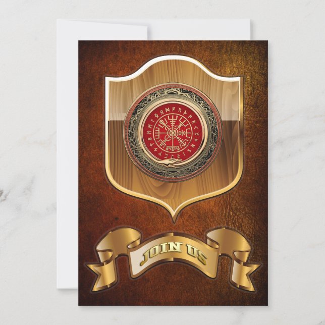 [100] Vegvisir - Viking Gold Magic Runic Compass (Vorderseite)