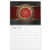 [100] Vegvisir - Viking Gold Magic Runic Compass Kalender (Feb 2026)