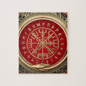 [100] Vegvisir - Viking Gold Magic Runic Compass Puzzle (Vertikal)