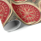 [100] Vegvisir - Viking-Goldmagischer Runic Geschenkpapier (Rolleneckpunkt)