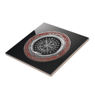 [100] Vegvisir - Viking Silver Magic Runic Compass Fliese