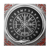 [100] Vegvisir - Viking Silver Magic Runic Compass Fliese (Vorderseite)