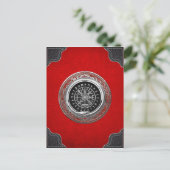 [100] Vegvisir - Viking Silver Magic Runic Compass Postkarte (Stehend Vorderseite)