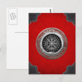 [100] Vegvisir - Viking Silver Magic Runic Compass Postkarte (Vorne/Hinten)