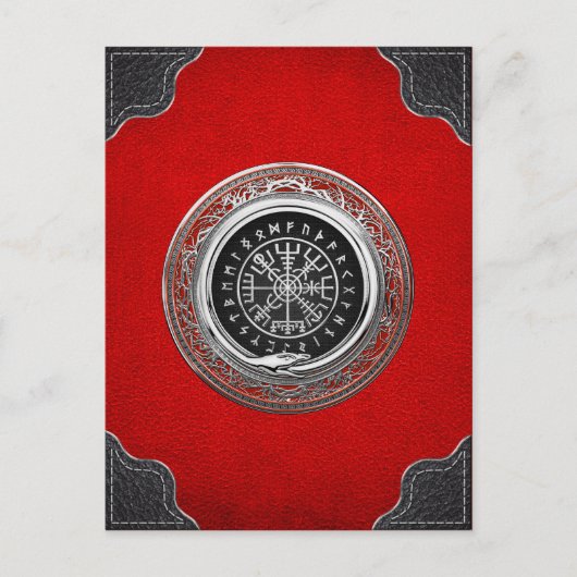 [100] Vegvisir - Viking Silver Magic Runic Compass Postkarte (Vorderseite)