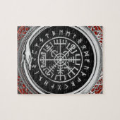[100] Vegvisir - Viking Silver Magic Runic Compass Puzzle (Horizontal)