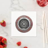 [100] Vegvisir - Viking Silver Magic Runic Compass Serviette (Beispiel)