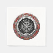 [100] Vegvisir - Viking Silver Magic Runic Compass Serviette (Vorderseite)