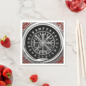 [100] Vegvisir - Viking Silver Magic Runic Compass Serviette (Beispiel)
