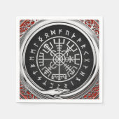 [100] Vegvisir - Viking Silver Magic Runic Compass Serviette (Vorderseite)