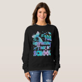 100 verblüffende Tage der Schule Meerjungfrau Mädc Sweatshirt (Vorne ganz)
