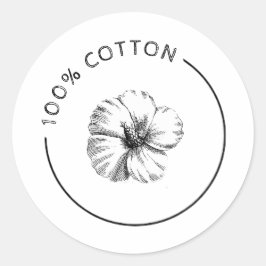 100 % Vintage botanische Blume von Baumwolle Runder Aufkleber