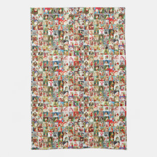 100 Vintage Weihnachtsmänner Geschirrtuch