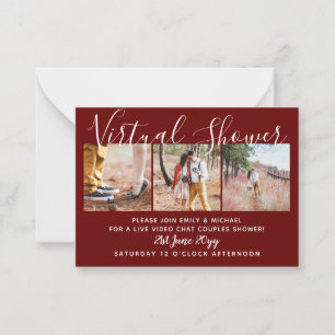 100 Virtual Shower FOTO Hochzeit Live Chat Budget Hinweiskarte