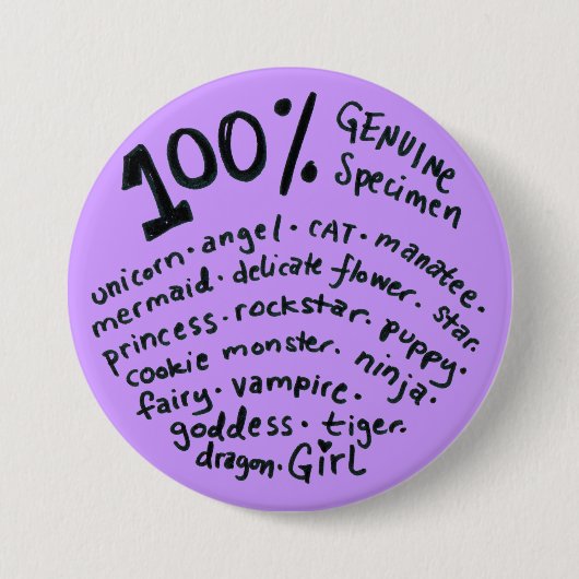100 % wahre Girl-Taste Button (Vorderseite)