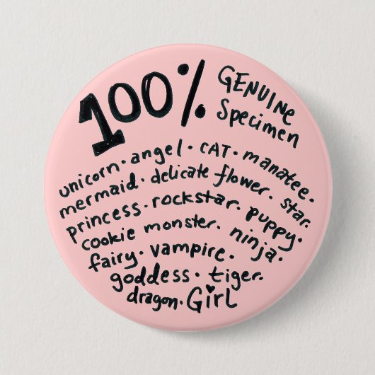 100 % wahre Girl-Taste Button (Vorderseite)