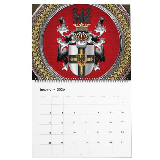 [100] Wappen-Teutonenkappe Kalender (Jan 2026)