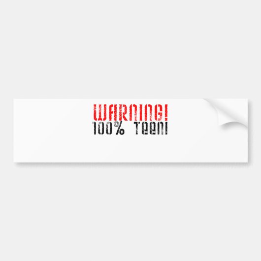 100% warnen jugendlich autoaufkleber (Vorne)