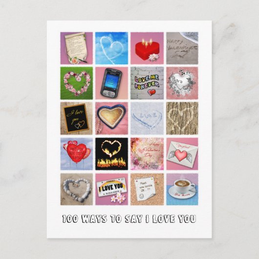 100 Wege zu sagen, ich Liebe Sie Postkarte (Vorderseite)