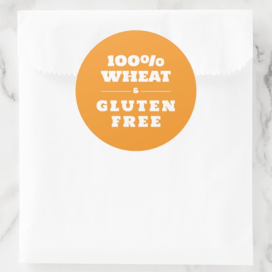 100 % Weizen und glutenfrei Runder Aufkleber (Tasche)