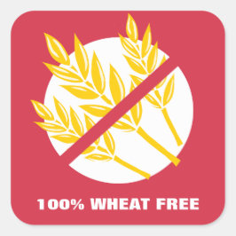 100 % Wheat Free Food Allergy Celiac Alert Sticker