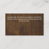 100 x HAUSHALT Foto Rett Datum RUSTISCHE Holzhochz Visitenkarte (Rückseite)