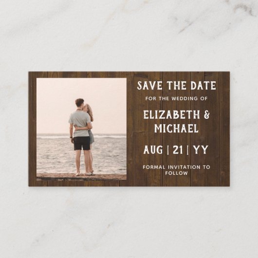 100 x HAUSHALT Foto Rett Datum RUSTISCHE Holzhochz Visitenkarte (Vorderseite)