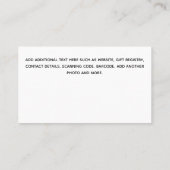 100 x HAUSHALT Foto Retten Daten Minimalistisch Ei Visitenkarte (Rückseite)