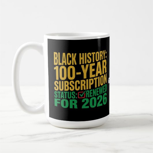 100-Year Black History Subscription Status Renewed Kaffeetasse (Links)