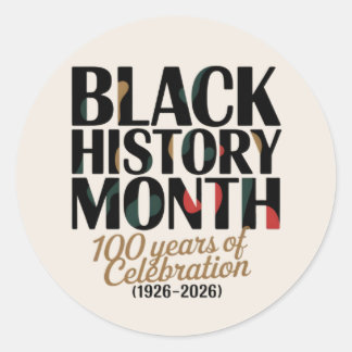 100 year celebration black history month 2026 runder aufkleber