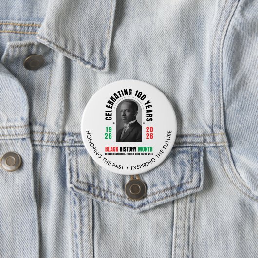 100 Years Centennial Woodson Black History Month Button (Beispiel)