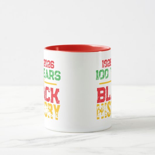 100 Years of Black History Typography Tasse (Zentrum)