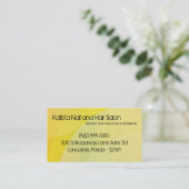 100 Yellow Retro Nail Technician Business Card Visitenkarte (Stehend Vorderseite)