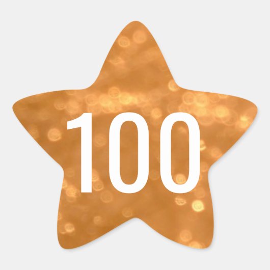 100 - Zahlen Golden Star Aufkleber (Vorderseite)