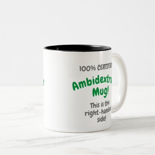 100% zertifizierte Ambidexterous-Tasse Zweifarbige Tasse (VorderseiteRechts)
