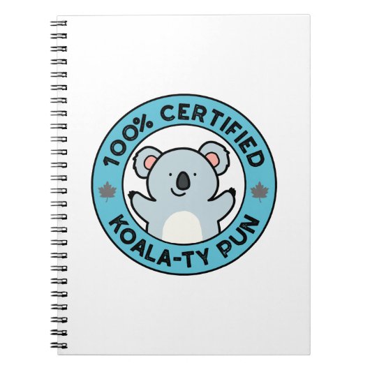 100% zertifizierter Koala-ty-Pun lustiger Koala-Wo Notizblock (Vorderseite)