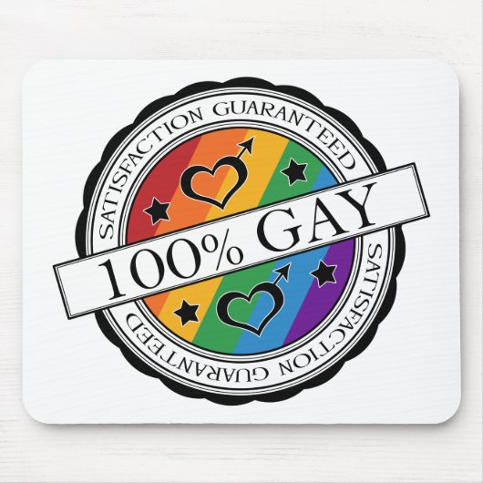 100% Zufriedenheit Garantiert Gay Pride Regenbogen Mousepad (Vorne)