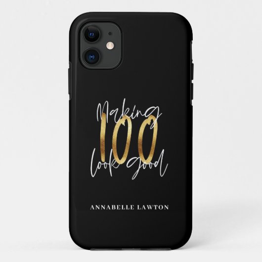 100 zum Geburtstag guten Goldes machen Case-Mate iPhone Hülle (Rückseite)