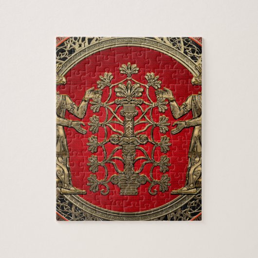 [100] Zwei Gold Ninurtas mit Baum des Lebens Puzzle (Vertikal)