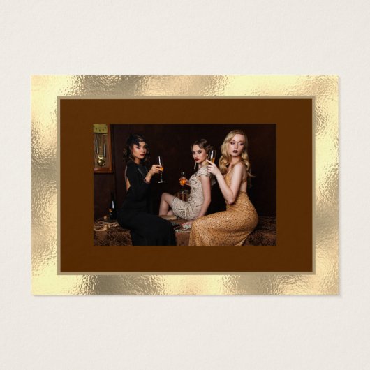 100Frohe Weihnachten Glück Neujahr Gold Foto Brown (Rückseite)