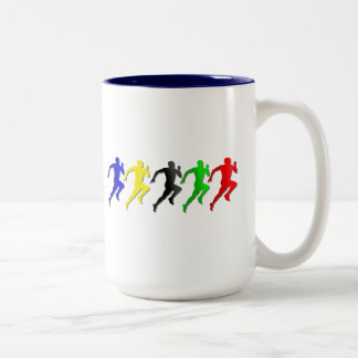 100m 200m 400m 800m Läufer-Laufen laufen gelassen Zweifarbige Tasse