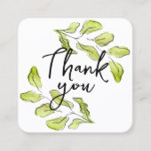 100Stk. Vielen Dank Karten mit Aquarellblättern (Vorderseite)