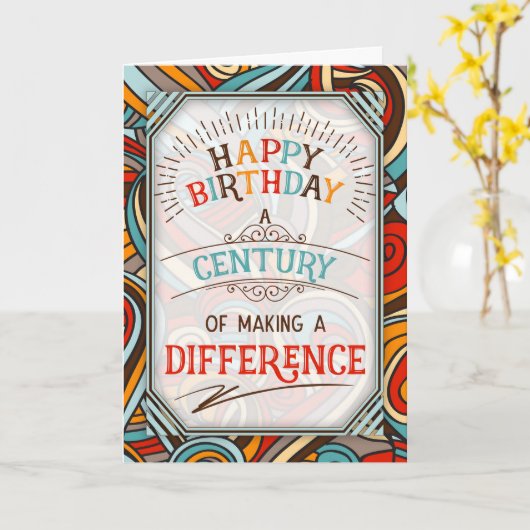 100th Birthday A Century of Making a Difference Karte (Gelbe Blume)