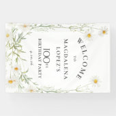 100th Birthday Banner April Birth Flower Daisy (Horizontal)
