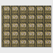 100th birthday black gold custom photos name geschenkpapier (Flach)