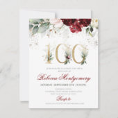 100th birthday Elegant Milestone invitation RSVP Karte (Vorderseite)