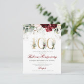 100th birthday Elegant Milestone invitation RSVP Karte (Stehend Vorderseite)